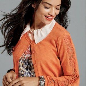 cabi Orange Cut Out Cardigan